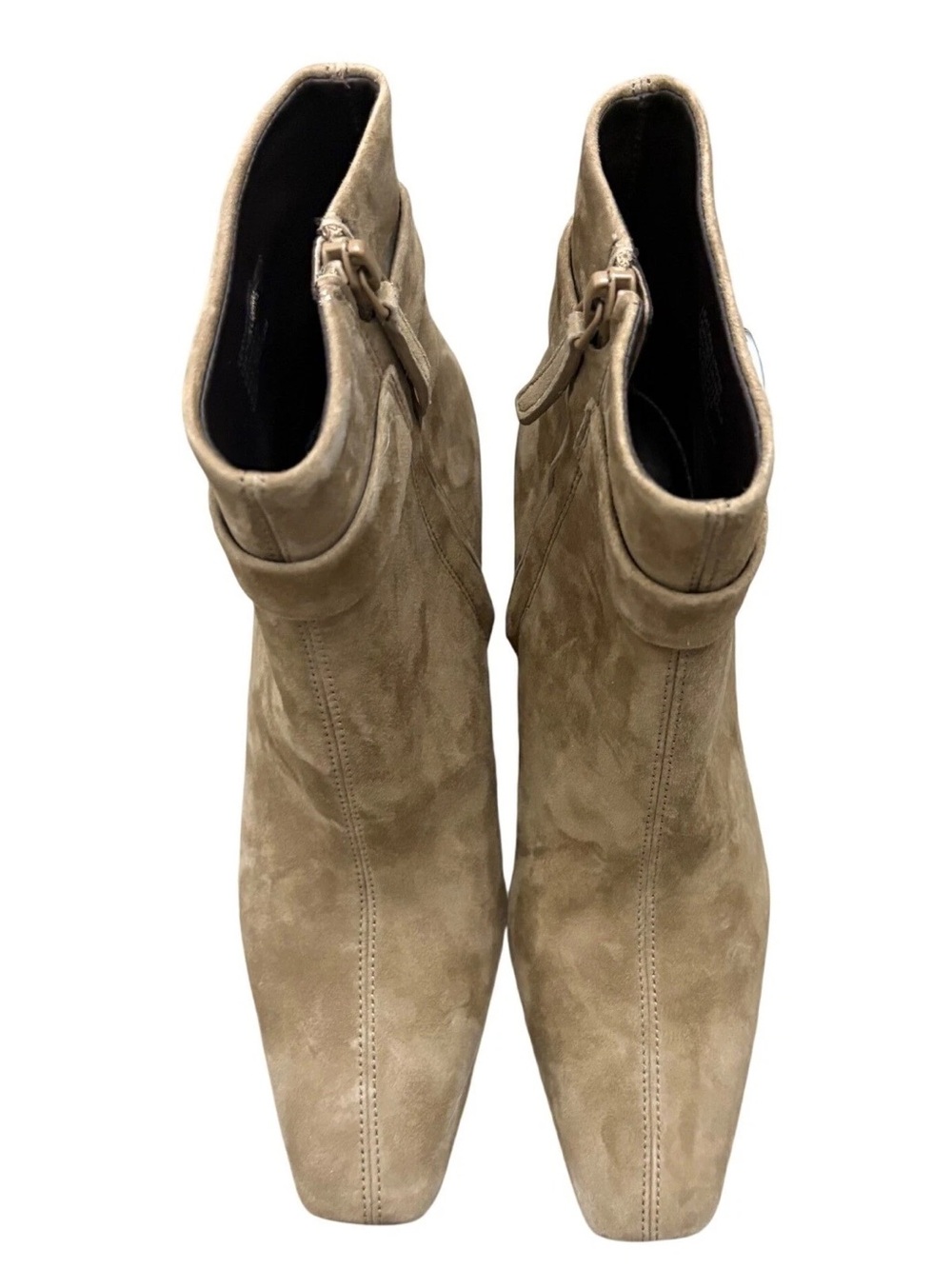 Tory Burch Taupe Suede Ankle Booties with Side Zip